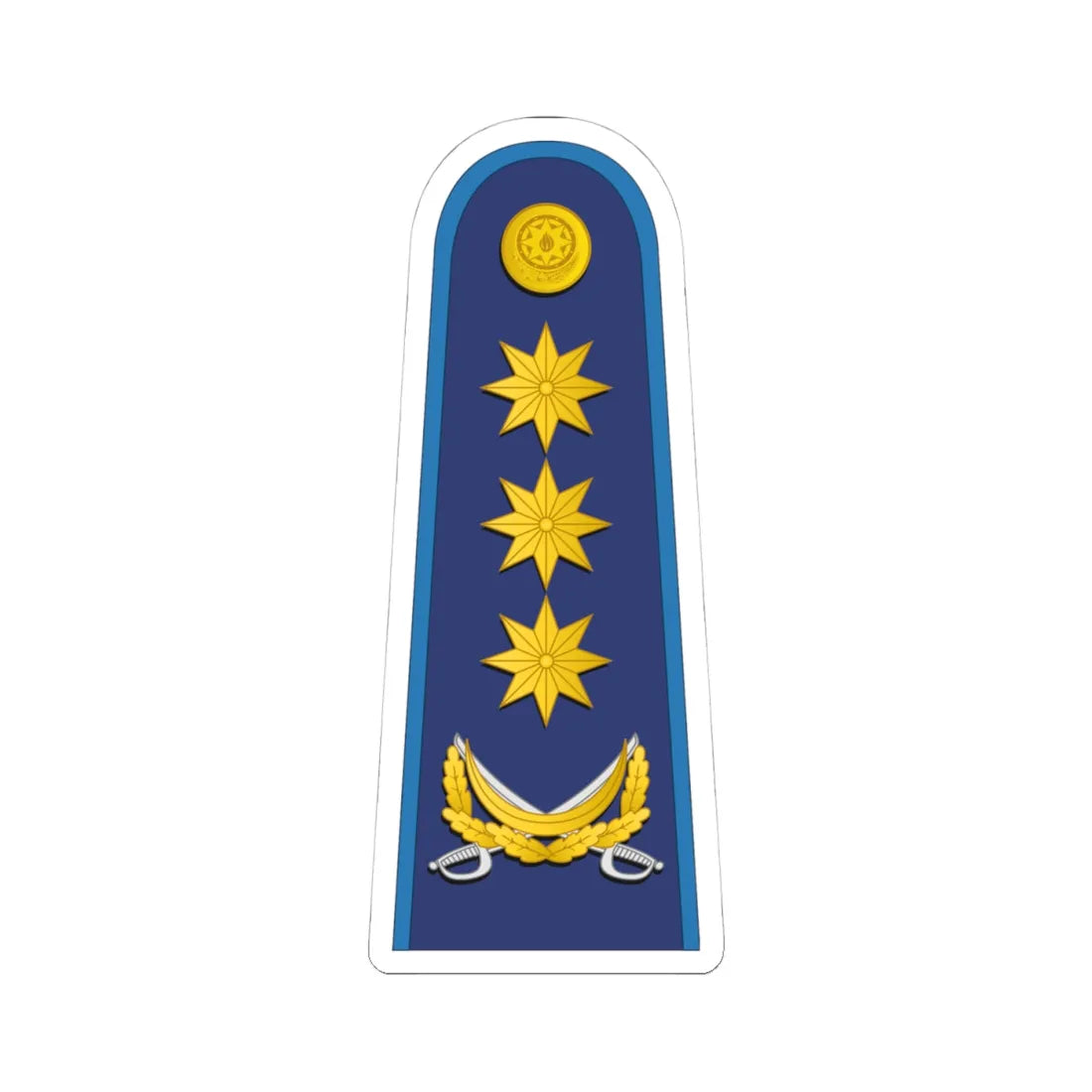 Azerbaijan AirForce OF 8 (Azerbaijan) (Military Rank) STICKER Vinyl Kiss-Cut Decal 4 Inch White - The Sticker Space