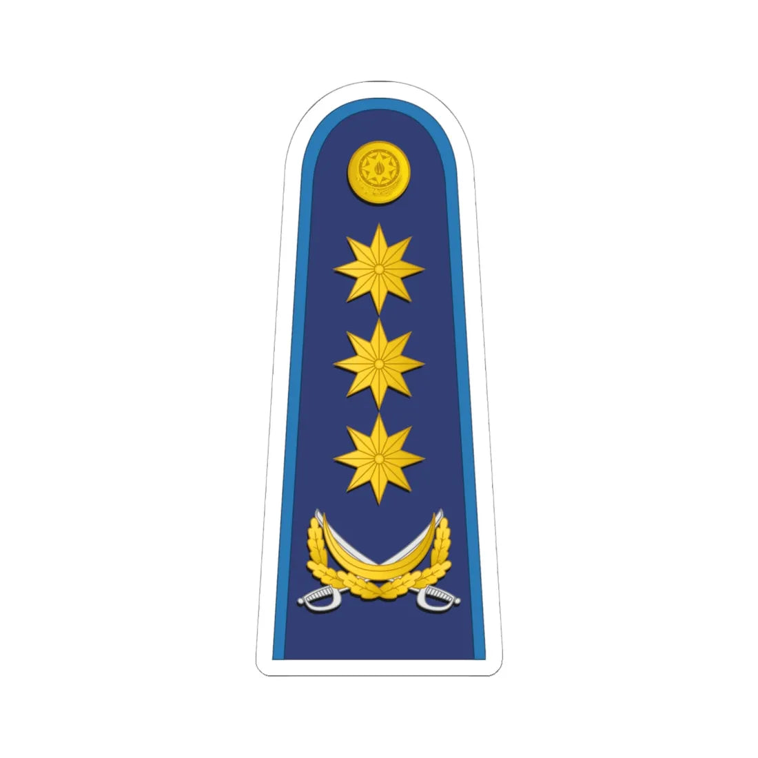 Azerbaijan AirForce OF 8 (Azerbaijan) (Military Rank) STICKER Vinyl Kiss-Cut Decal 6 Inch White - The Sticker Space