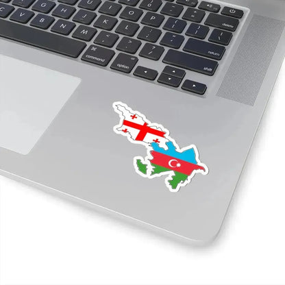 Azerbaijan and Georgia flag map (Azerbaijan) STICKER Vinyl Kiss-Cut Decal - The Sticker Space