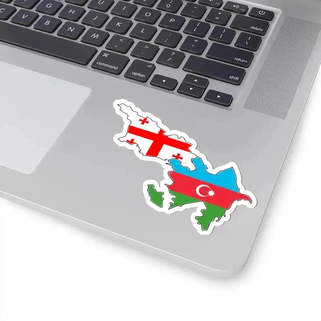 Azerbaijan and Georgia flag map (Azerbaijan) STICKER Vinyl Kiss-Cut Decal - The Sticker Space