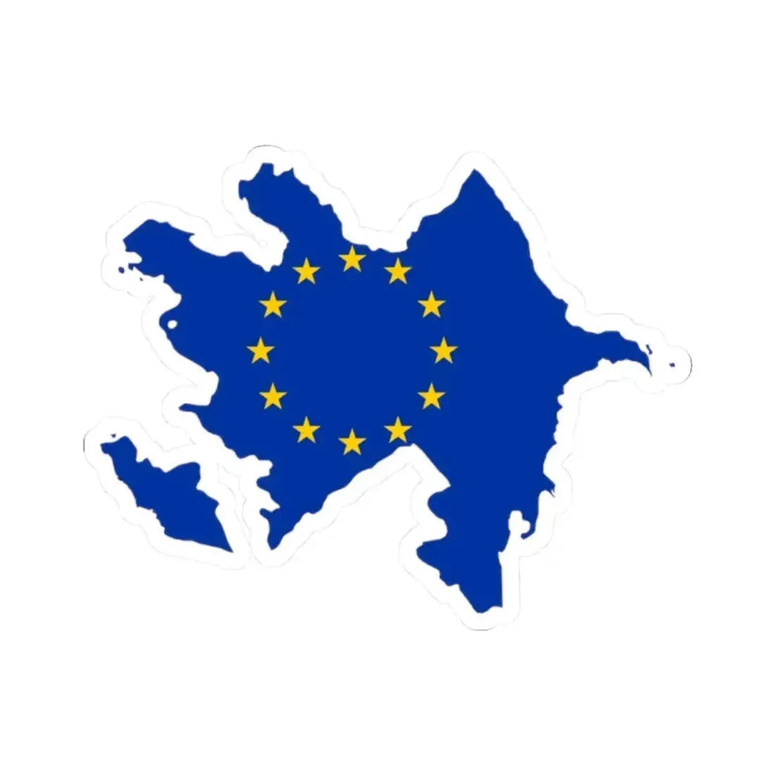 Azerbaijan EU (Azerbaijan) STICKER Vinyl Kiss-Cut Decal 2 Inch White - The Sticker Space