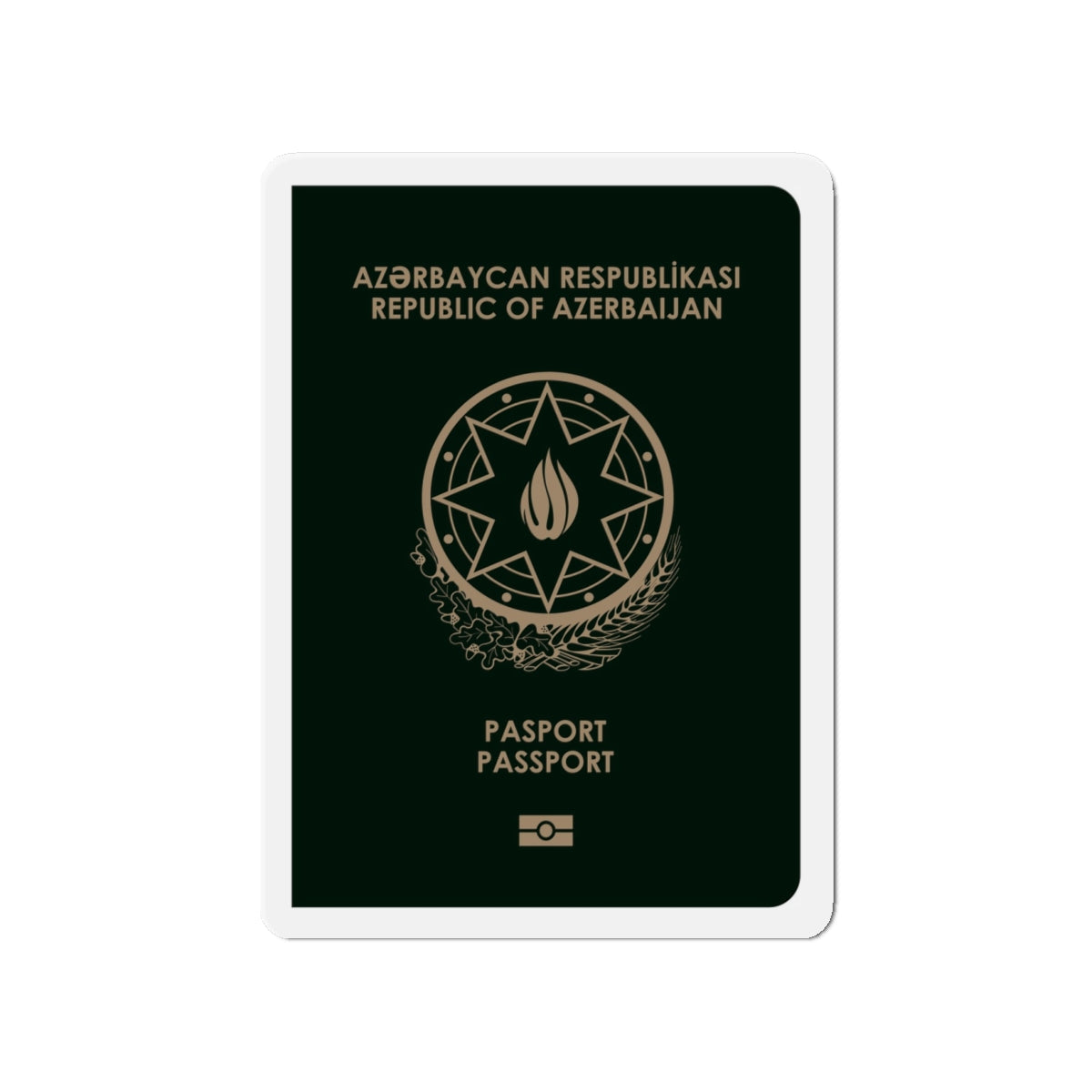 Azerbaijan Passport - Die-Cut Magnet-4" x 4"-The Sticker Space