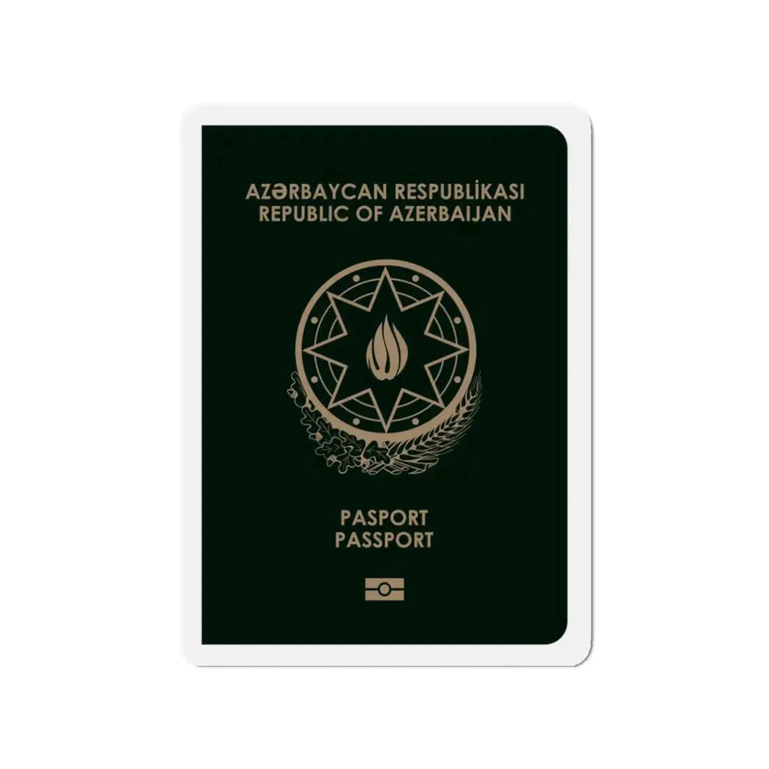 Azerbaijan Passport - Refrigerator Magnet 3 Inch - The Sticker Space