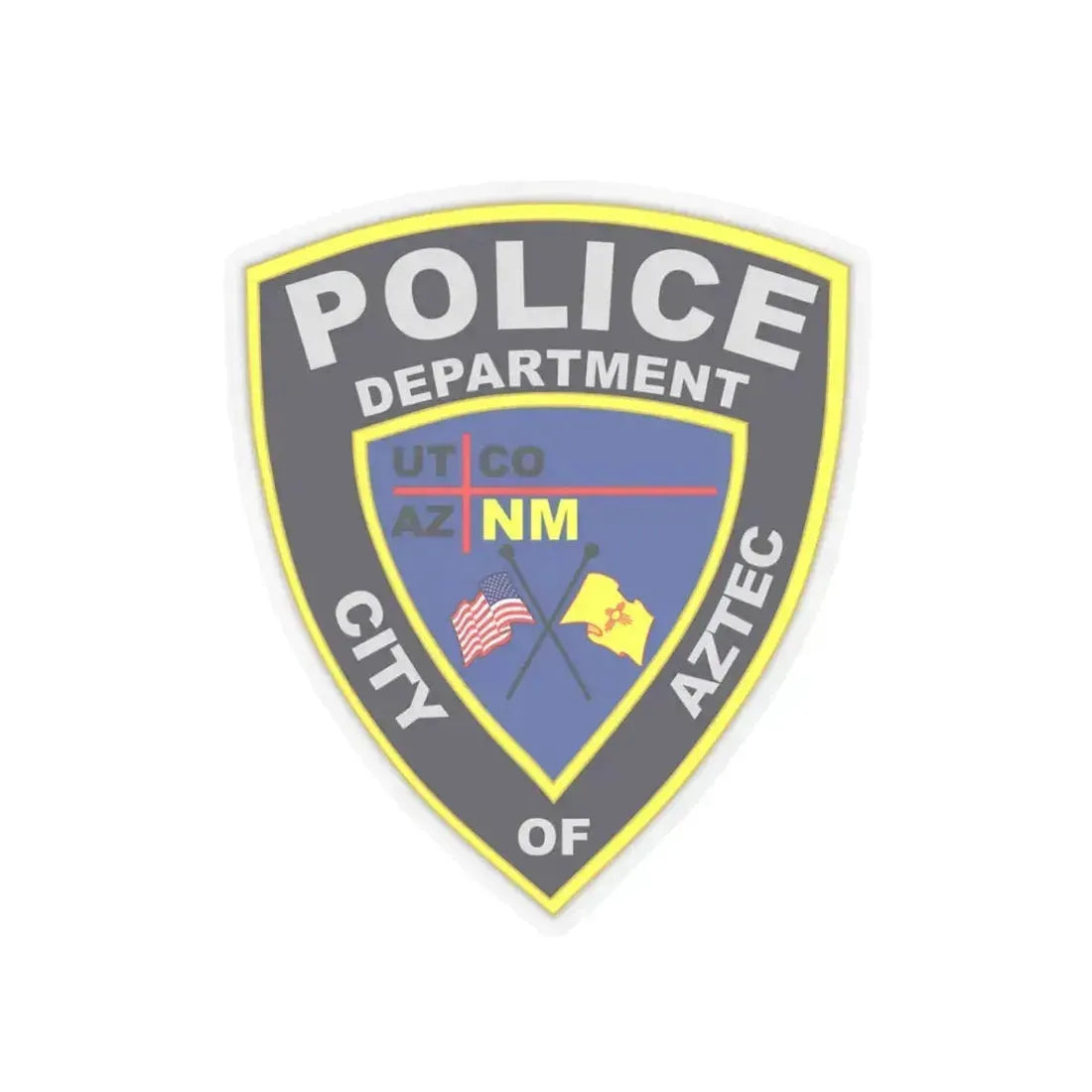 Aztec New Mexico Police Department - STICKER Vinyl Kiss-Cut Decal 3 Inch Transparent - The Sticker Space
