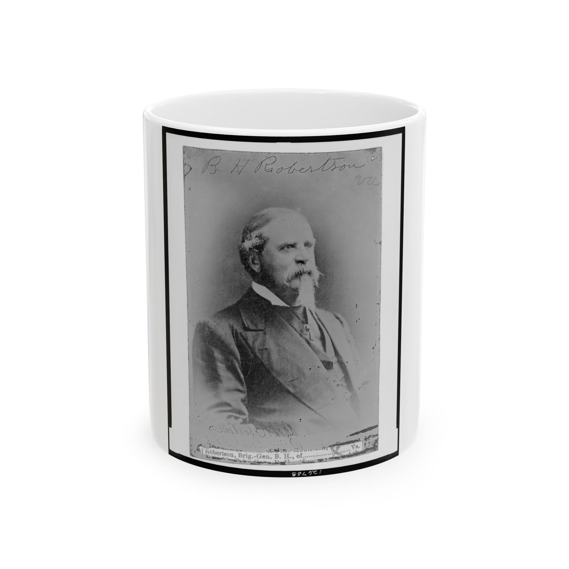 B.H. Robertson, Va. (U.S. Civil War) White Coffee Mug-11oz-The Sticker Space