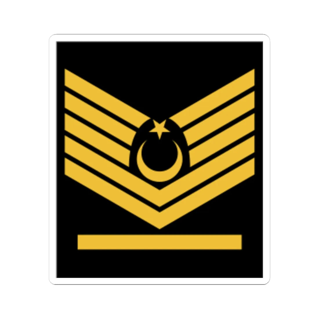 Başçavuş rütbe (Turkey) (Military Rank) STICKER Vinyl Kiss-Cut Decal 4 Inch White - The Sticker Space