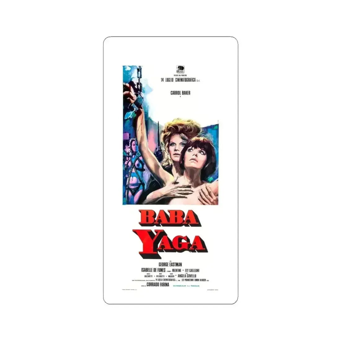 BABA YAGA (ITALIAN) 1952 Movie Poster - STICKER Vinyl Kiss-Cut Decal 6 Inch White - The Sticker Space