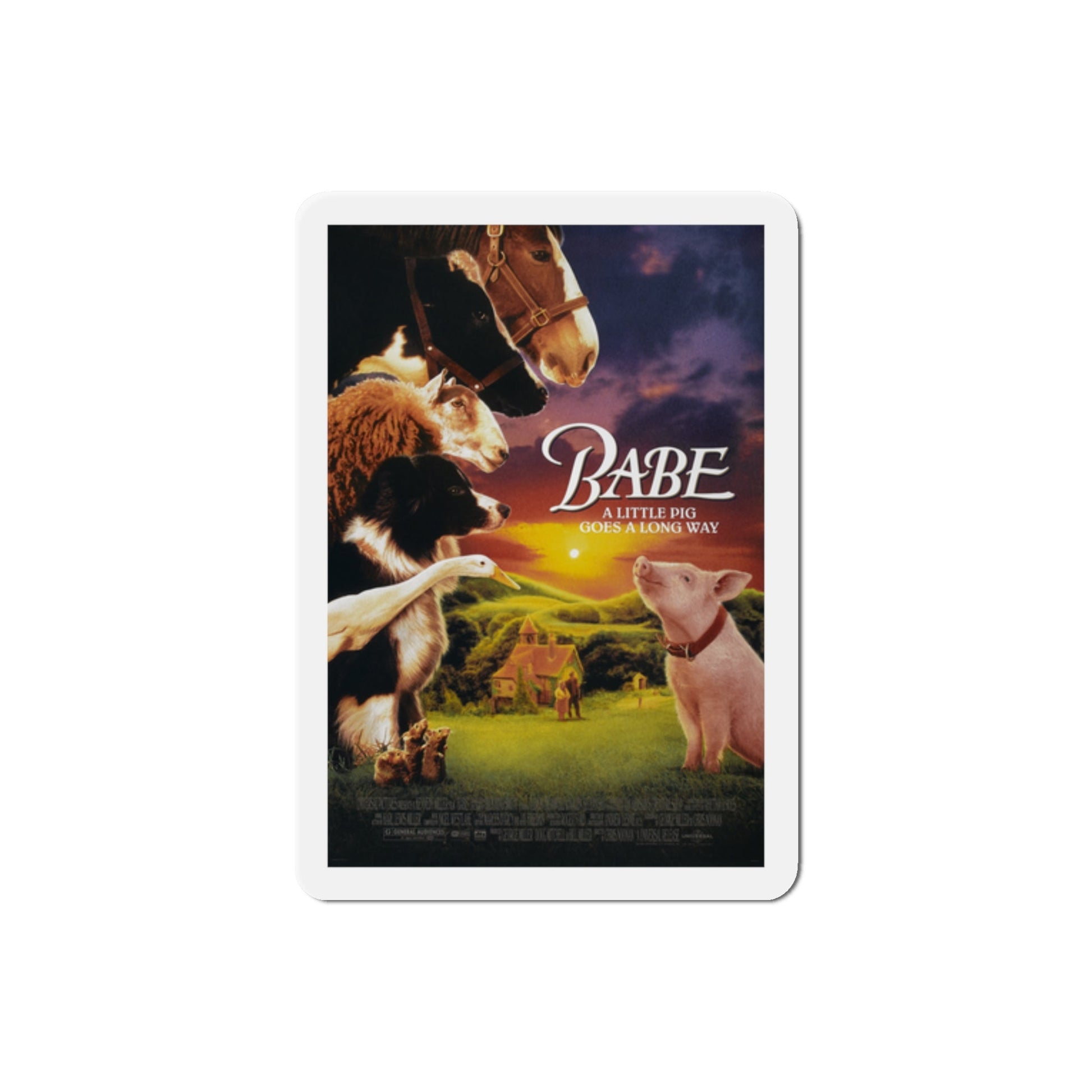 Babe 1995 Movie Poster Die-Cut Magnet-2" x 2"-The Sticker Space