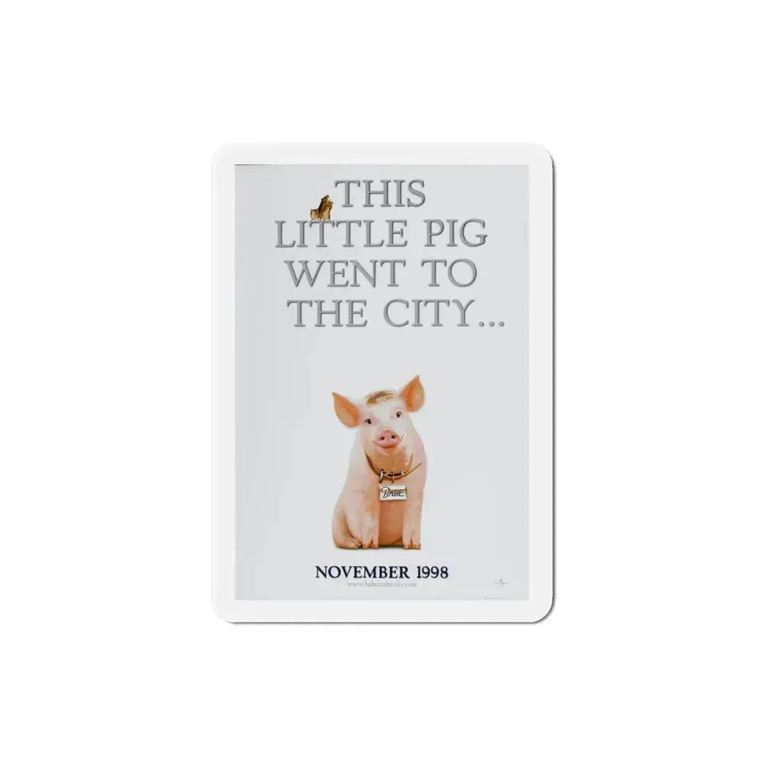 Babe Pig in the City 1998 Movie Poster Refrigerator Magnet 3 Inch - The Sticker Space