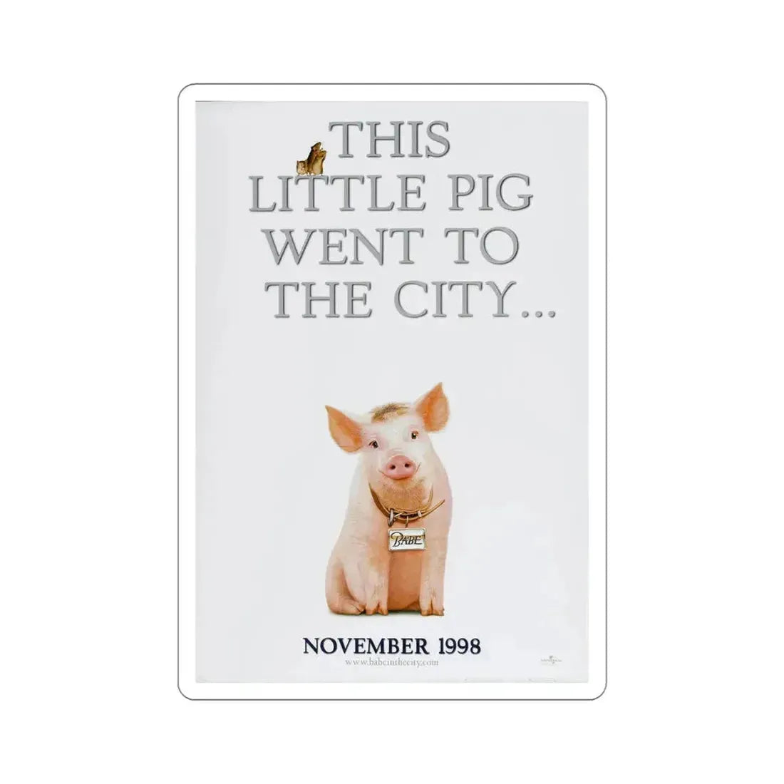 Babe Pig in the City 1998 Movie Poster STICKER Vinyl Die-Cut Decal 6 Inch - The Sticker Space