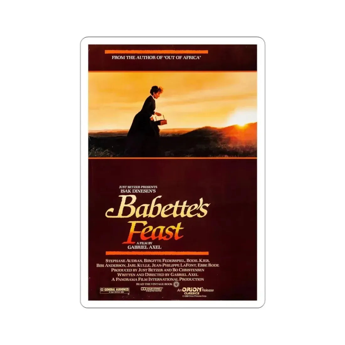 Babette's Feast 1988 Movie Poster STICKER Vinyl Die-Cut Decal 3 Inch - The Sticker Space