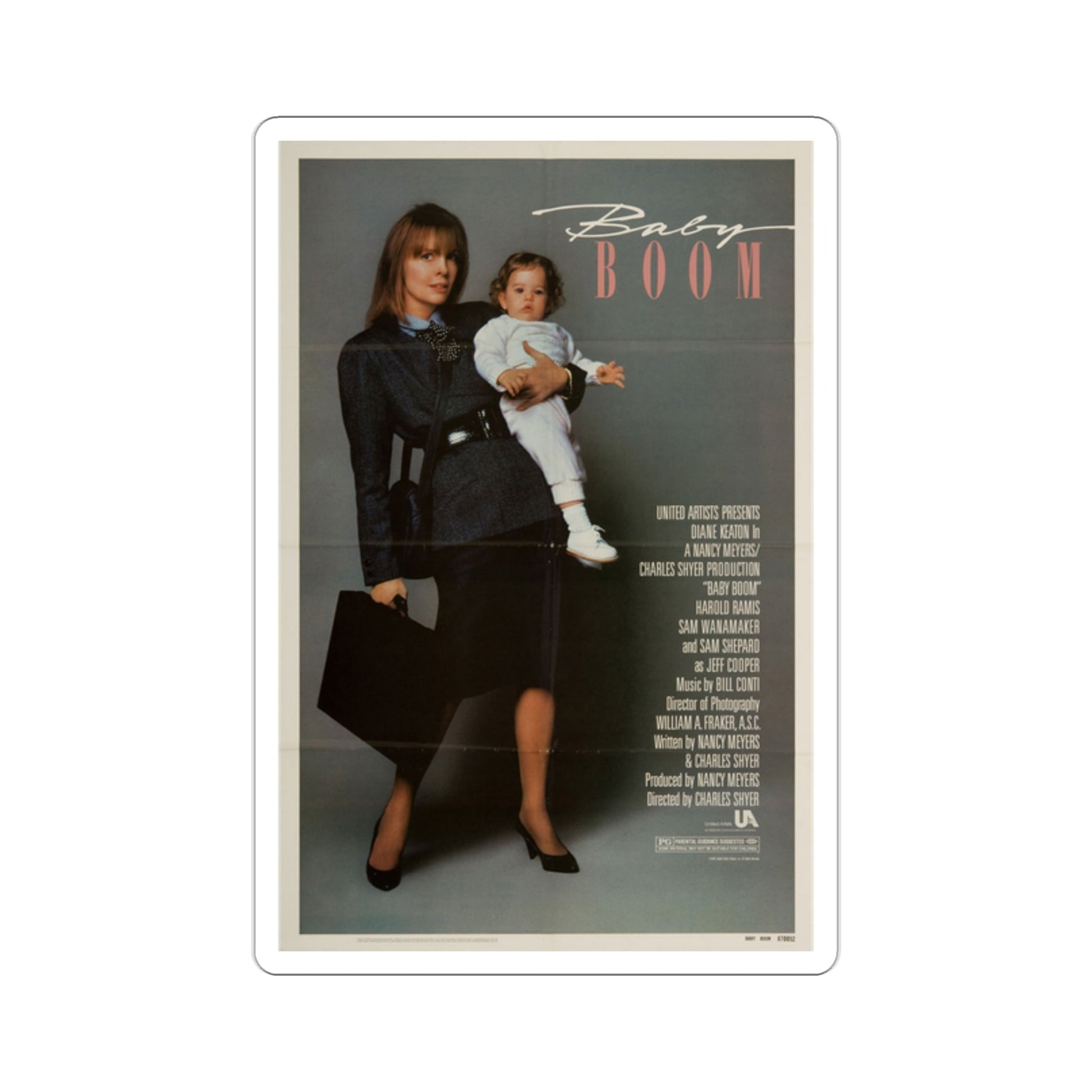 Baby Boom 1987 Movie Poster STICKER Vinyl Die-Cut Decal-2 Inch-The Sticker Space