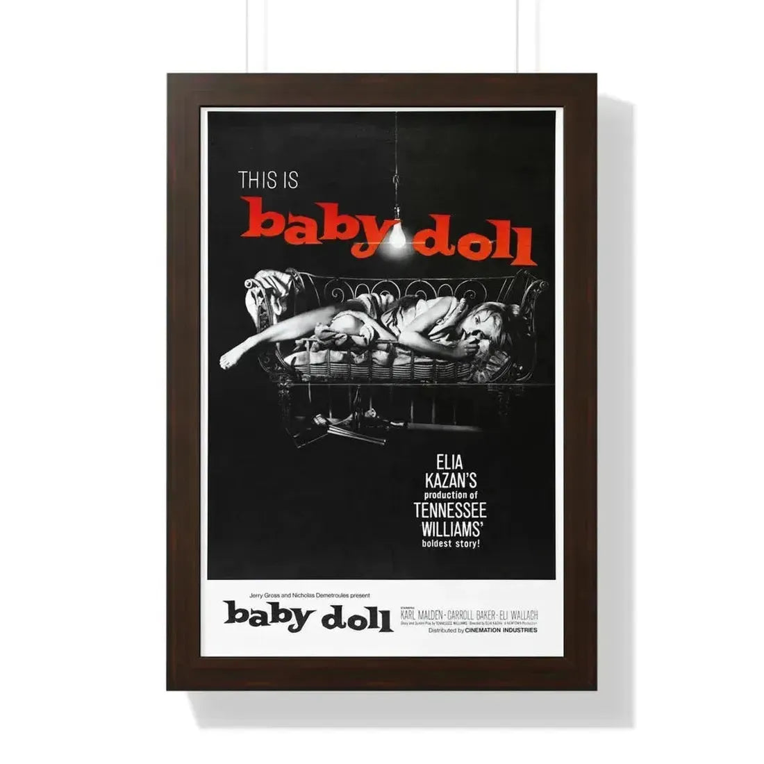 BABY DOLL 1956 - Framed Movie Poster 16″ x 24″ Walnut - The Sticker Space