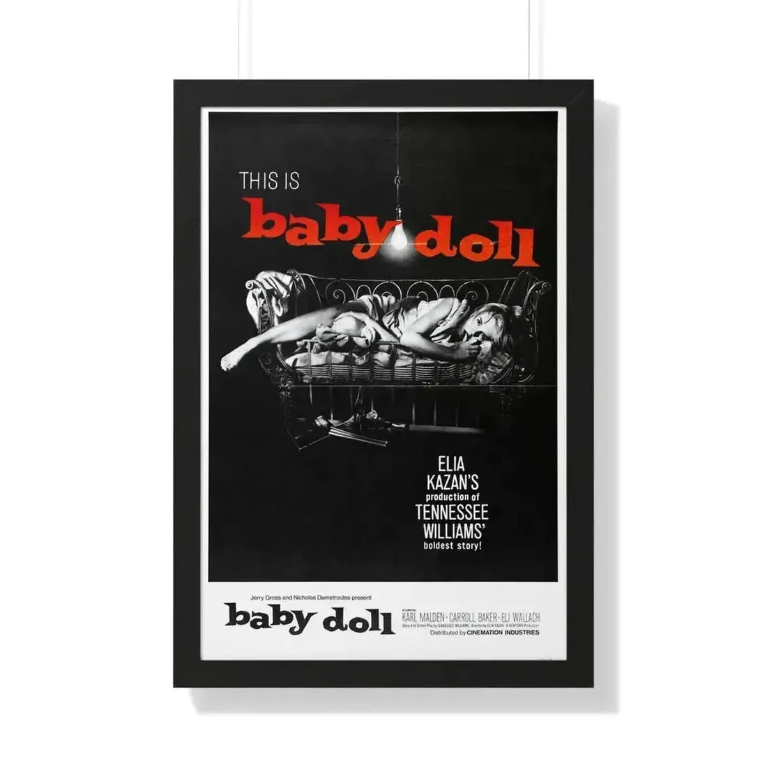 BABY DOLL 1956 - Framed Movie Poster 20" x 30" Black - The Sticker Space