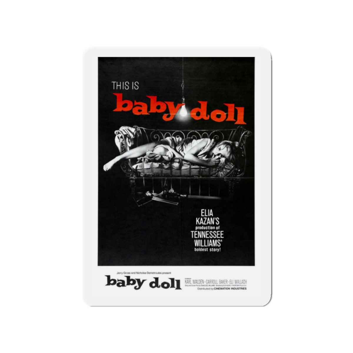 BABY DOLL 1956 Movie Poster - Die-Cut Magnet-2" x 2"-The Sticker Space