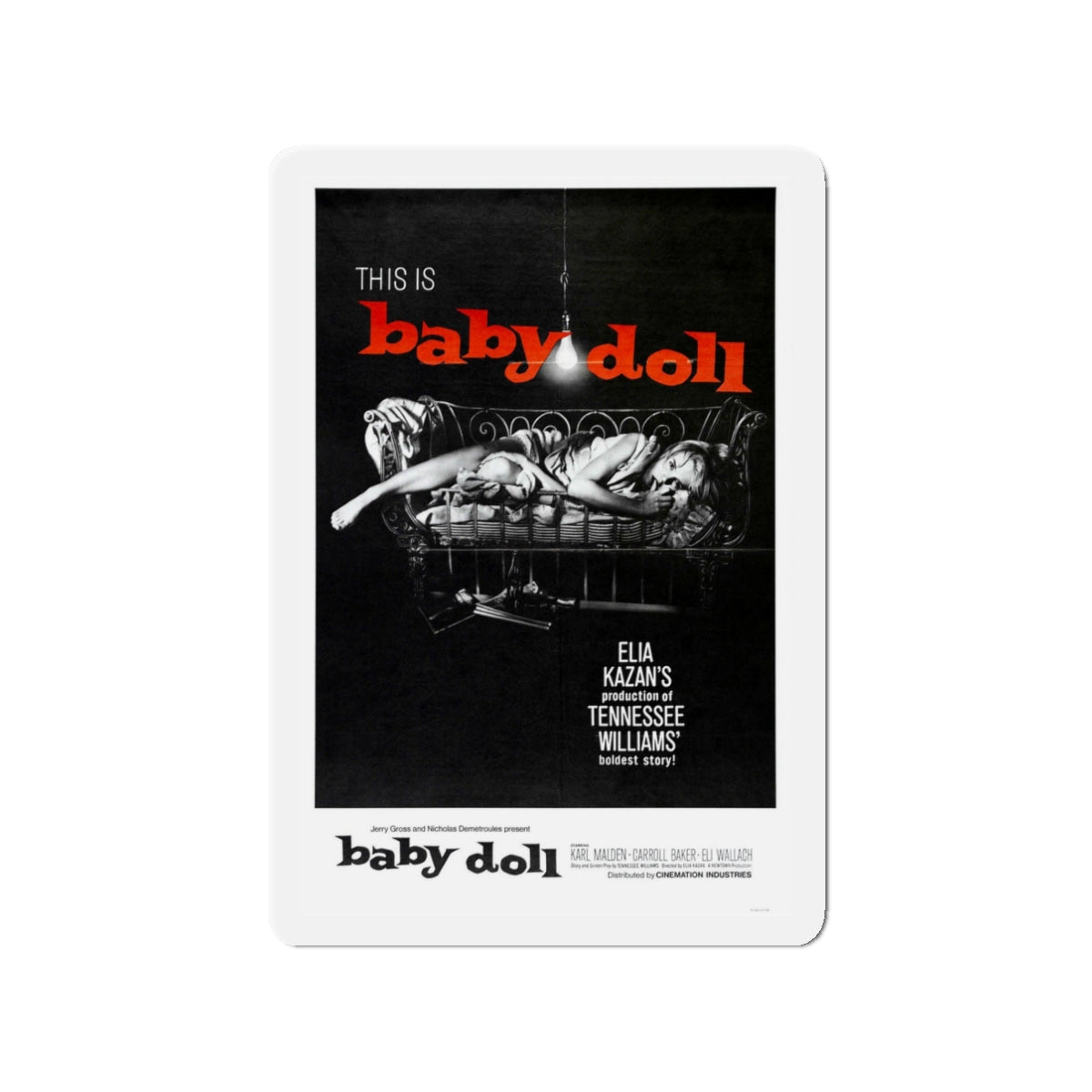 BABY DOLL 1956 Movie Poster - Die-Cut Magnet-3" x 3"-The Sticker Space