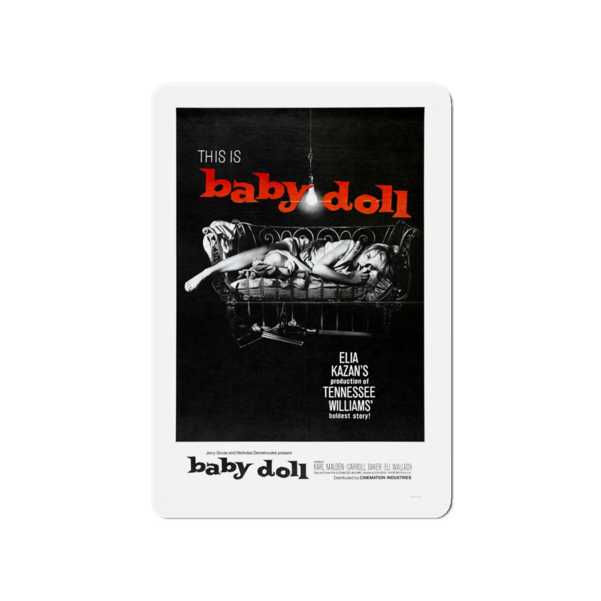 BABY DOLL 1956 Movie Poster - Die-Cut Magnet-4" x 4"-The Sticker Space