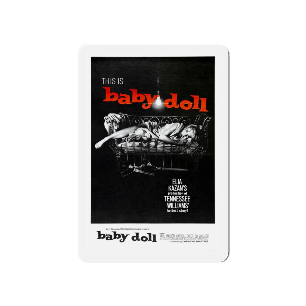 BABY DOLL 1956 Movie Poster - Die-Cut Magnet-5" x 5"-The Sticker Space