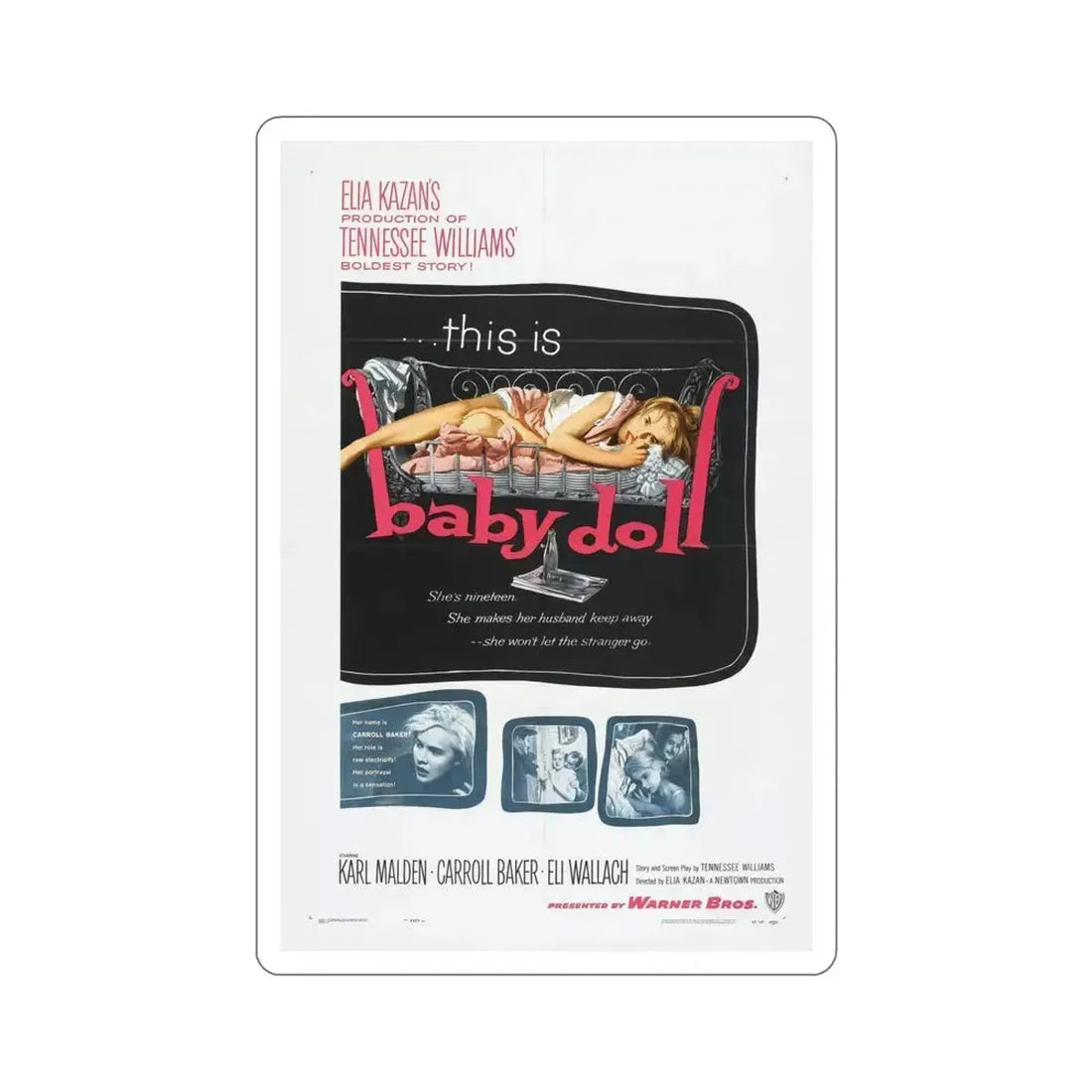 Baby Doll 1956 Movie Poster STICKER Vinyl Die-Cut Decal 4 Inch - The Sticker Space
