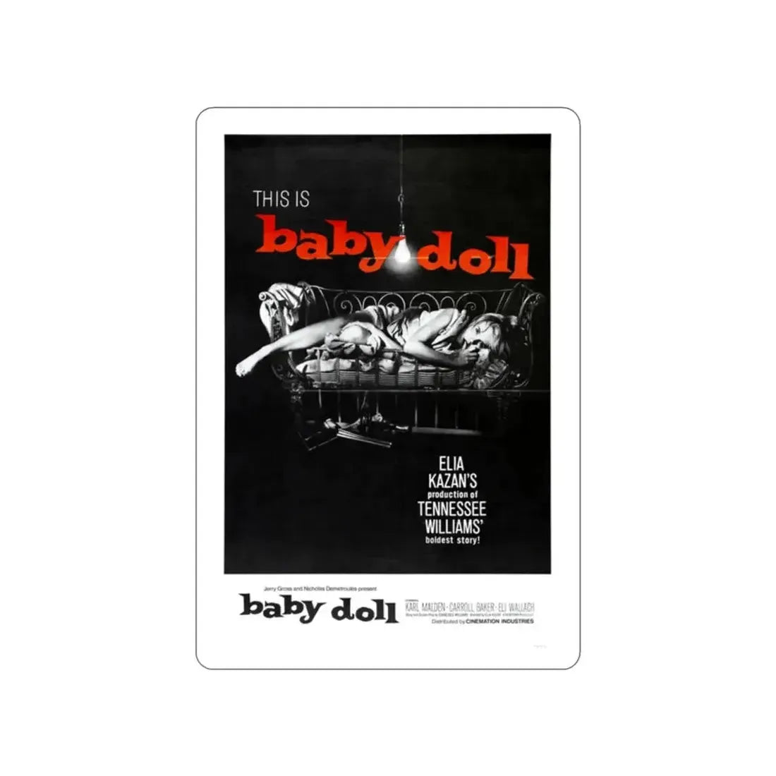 BABY DOLL 1956 Movie Poster STICKER Vinyl Die-Cut Decal - The Sticker Space