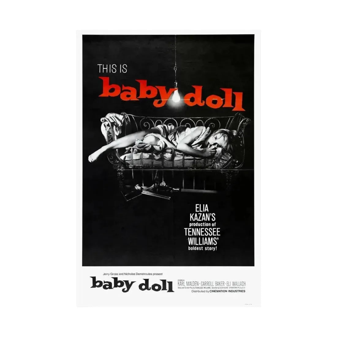 BABY DOLL 1956 - Paper Movie Poster - The Sticker Space