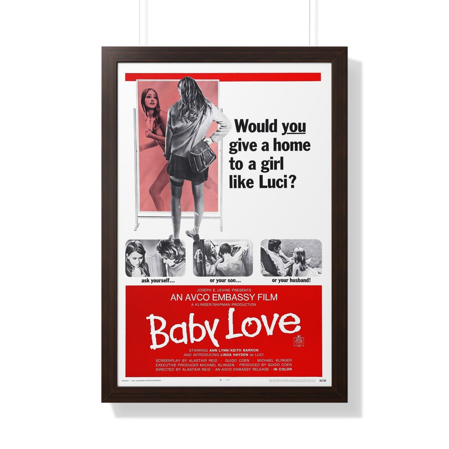 BABY LOVE 1969 - Framed Movie Poster-20" x 30"-The Sticker Space