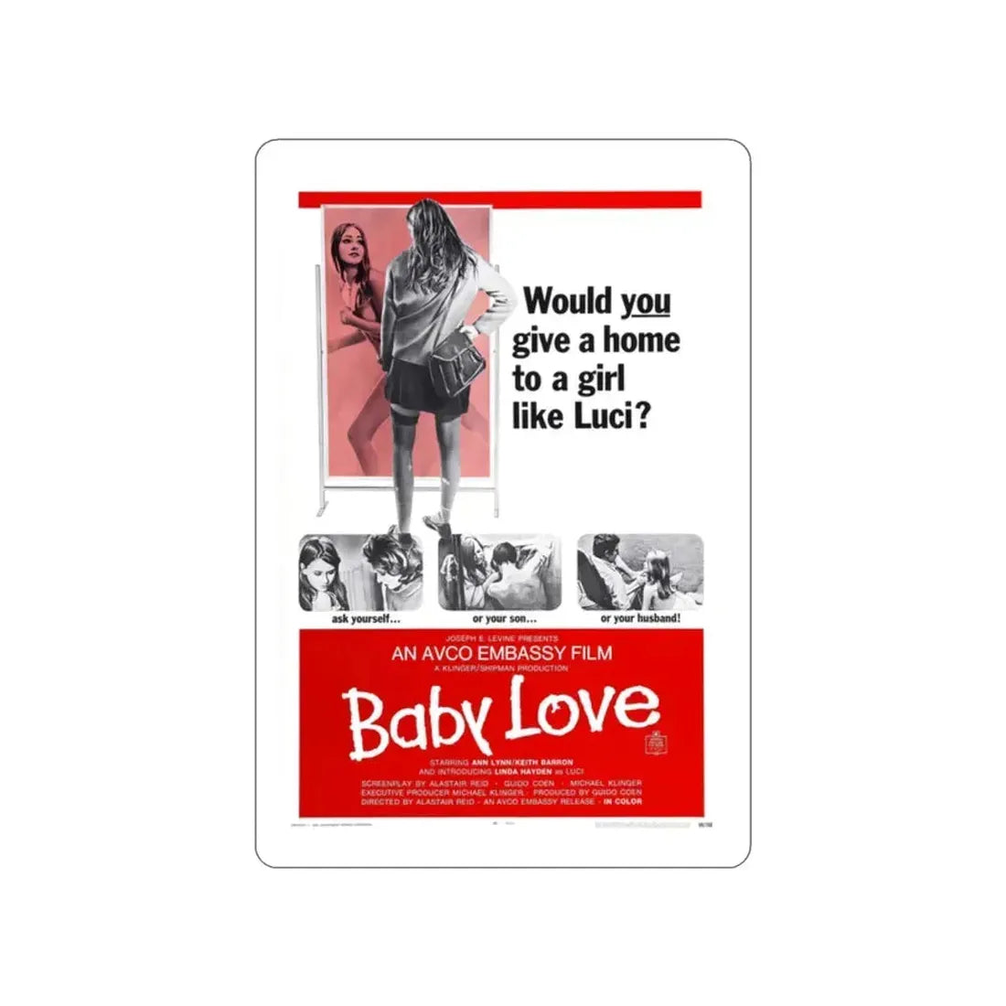 BABY LOVE 1969 Movie Poster STICKER Vinyl Die-Cut Decal 2 Inch - The Sticker Space