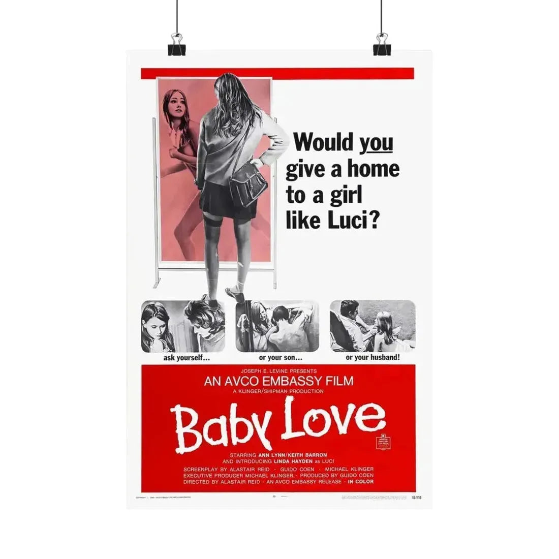 BABY LOVE 1969 - Paper Movie Poster 12″ x 18″ Matte - The Sticker Space