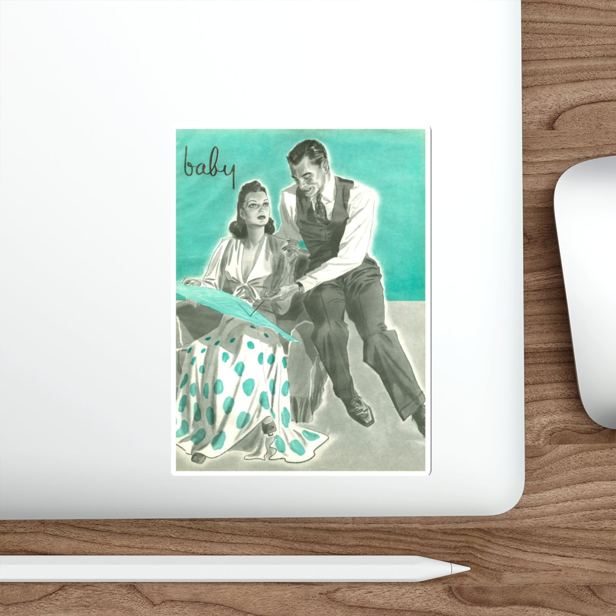 Baby, Magazine Illustration (fragment), 1941 (Magazine Illustration) STICKER Vinyl Die-Cut Decal-The Sticker Space