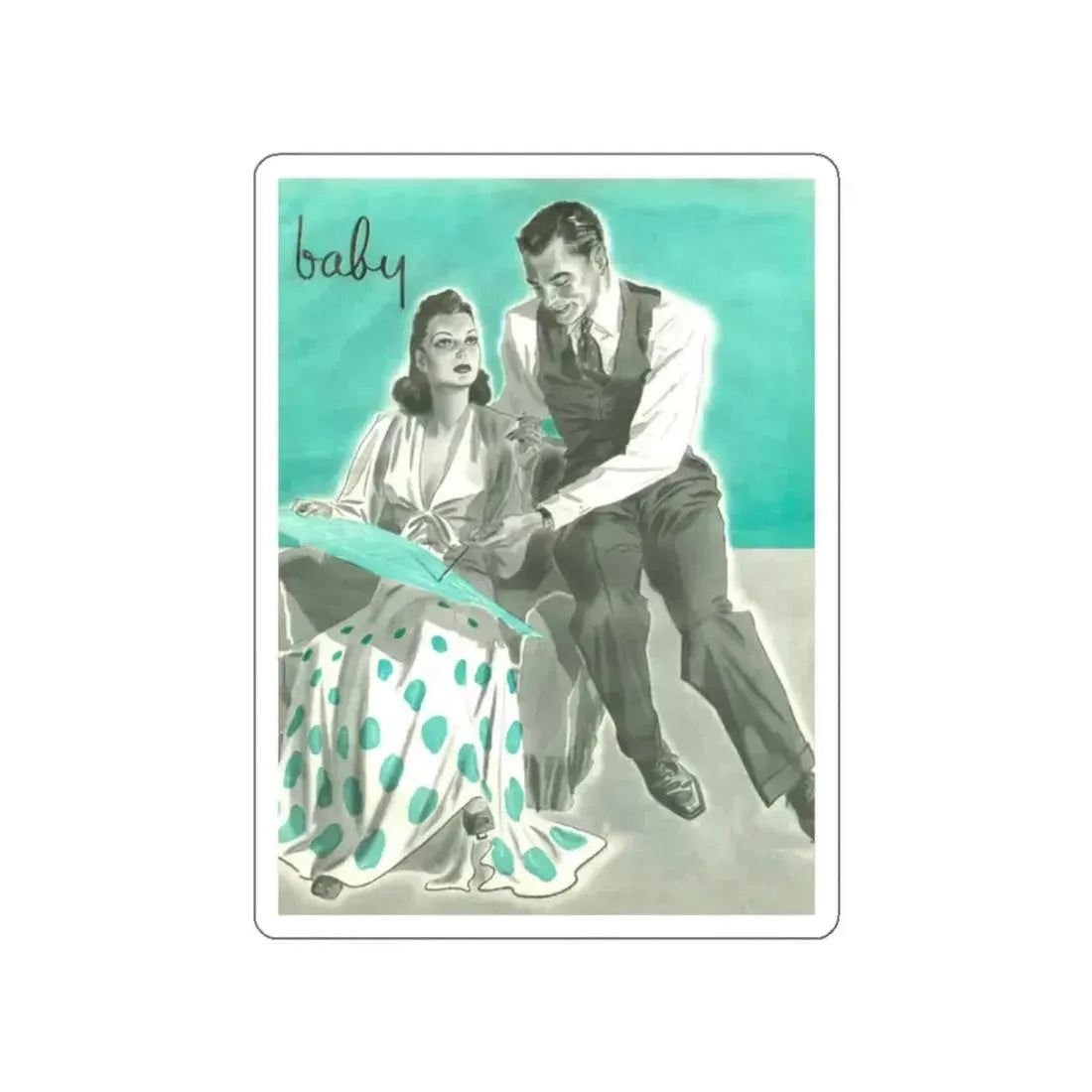 Baby, Magazine Illustration (fragment), 1941 (Magazine Illustration) STICKER Vinyl Die-Cut Decal White Die-Cut 2 Inch - The Sticker Space