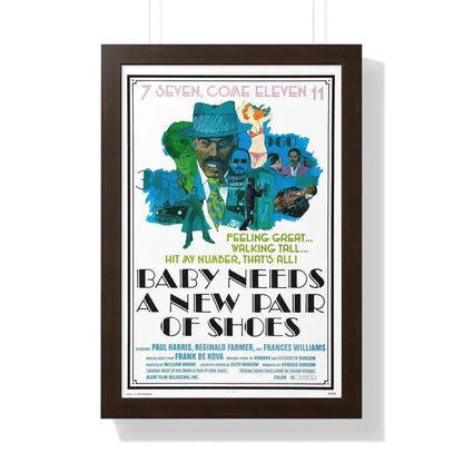 BABY NEEDS A NEW PAIR OF SHOES (JIVE TURKEY) 1974 - Framed Movie Poster 16″ x 24″ Walnut - The Sticker Space