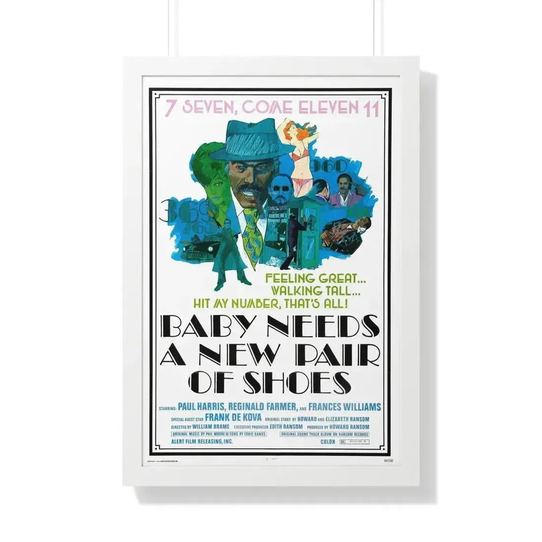 BABY NEEDS A NEW PAIR OF SHOES (JIVE TURKEY) 1974 - Framed Movie Poster 20" x 30" White - The Sticker Space