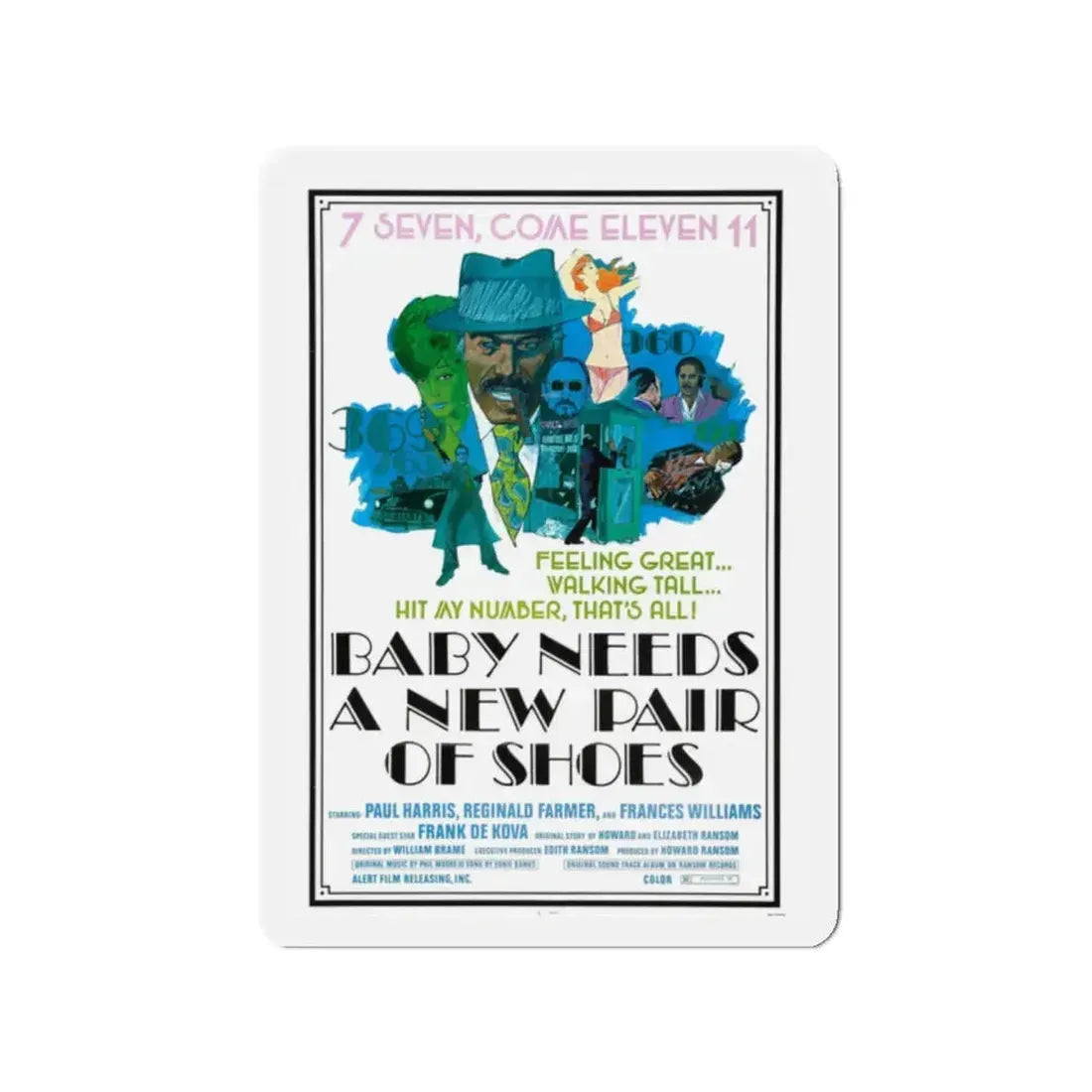 BABY NEEDS A NEW PAIR OF SHOES (JIVE TURKEY) 1974 Movie Poster - Refrigerator Magnet 2 Inch - The Sticker Space
