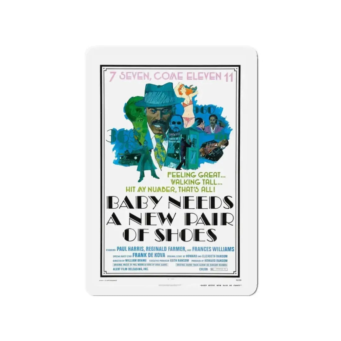 BABY NEEDS A NEW PAIR OF SHOES (JIVE TURKEY) 1974 Movie Poster - Refrigerator Magnet 3 Inch - The Sticker Space