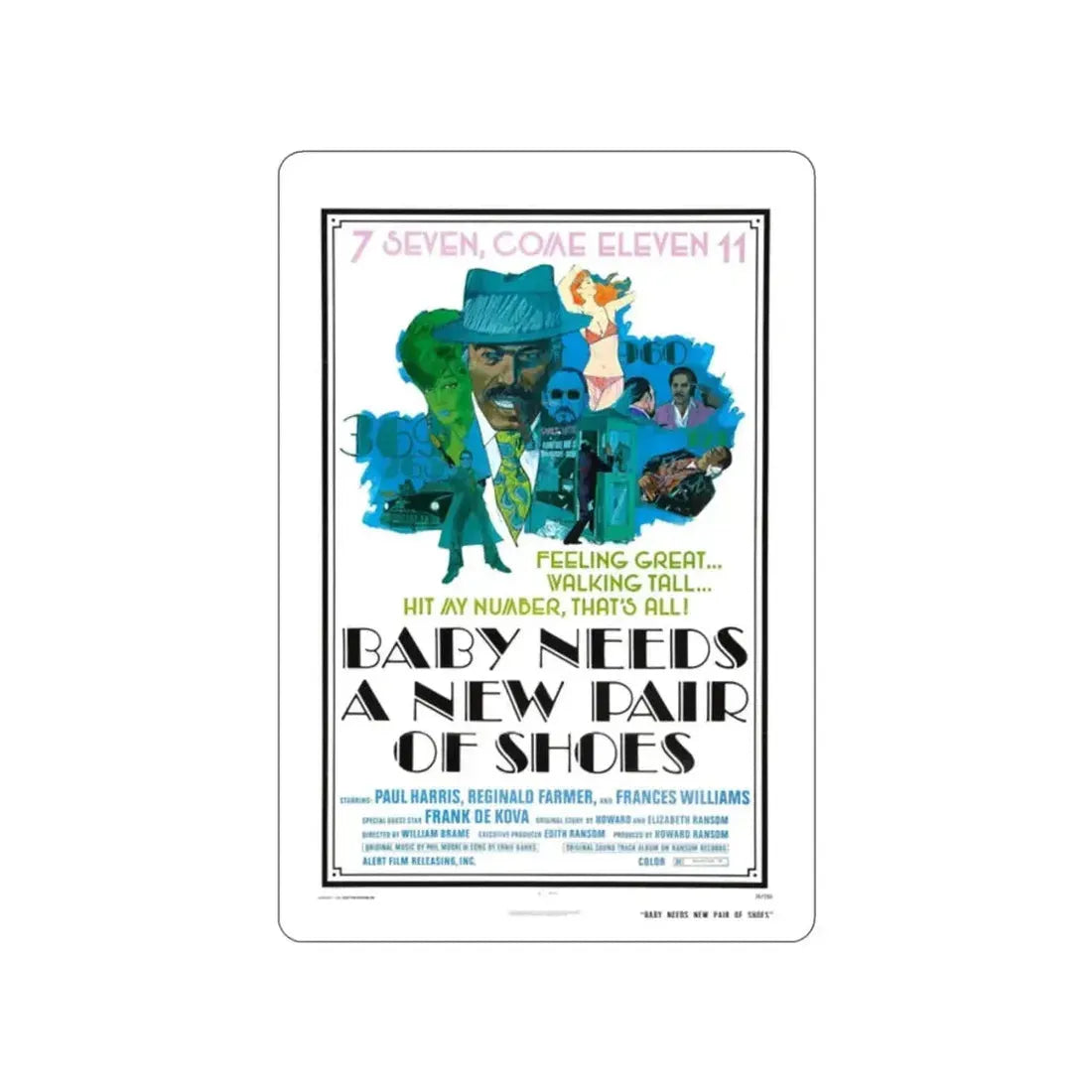 BABY NEEDS A NEW PAIR OF SHOES (JIVE TURKEY) 1974 Movie Poster STICKER Vinyl Die-Cut Decal - The Sticker Space