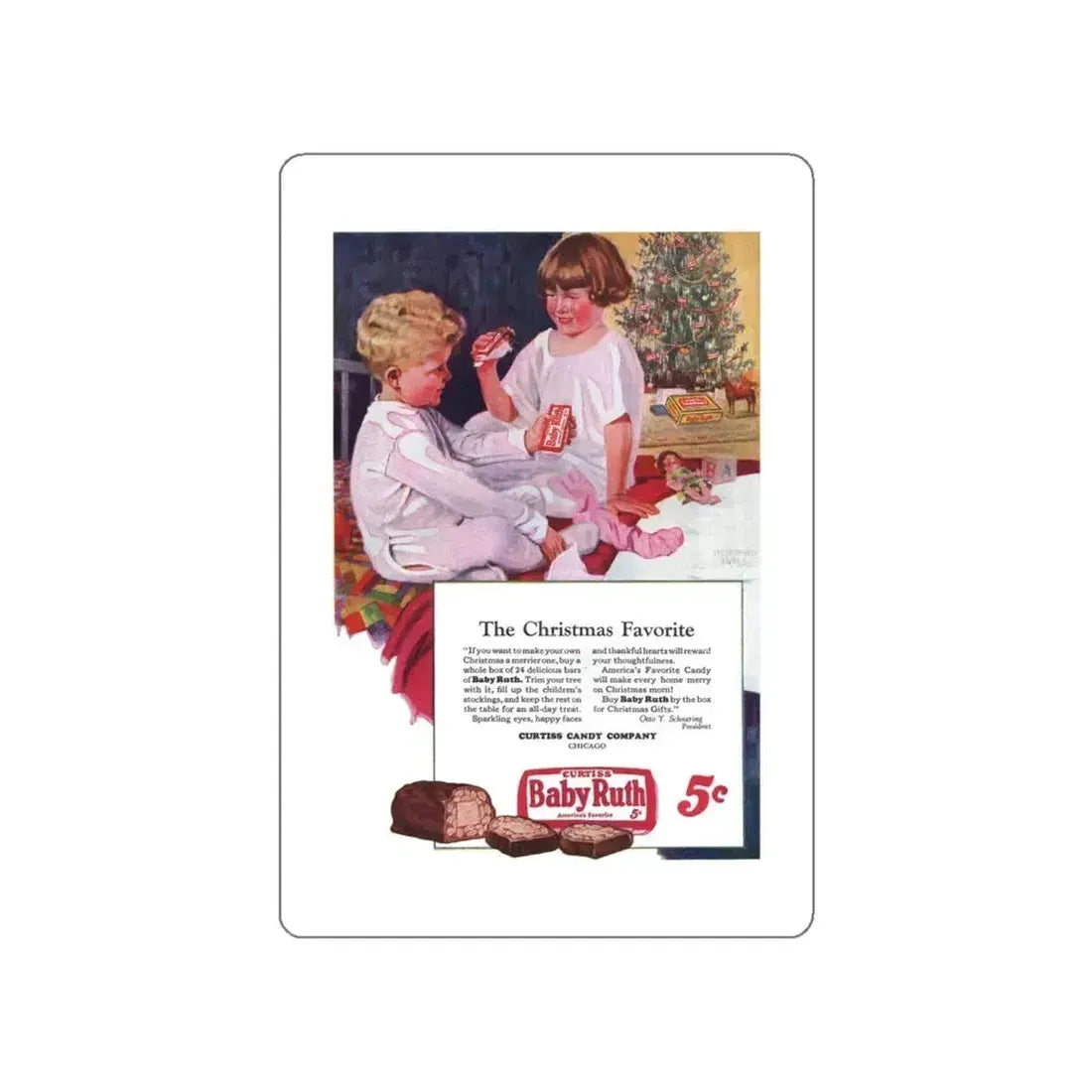 Baby Ruth ad, Adventure magazine, December 8, 1926 (Magazine Illustration) STICKER Vinyl Die-Cut Decal White Die-Cut 5 Inch - The Sticker Space