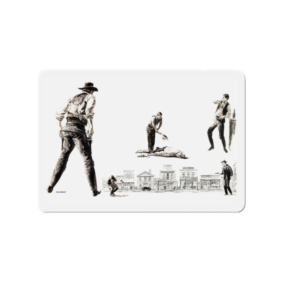 Bachelor Magazine Illustration (Magazine Illustration) Refrigerator Magnet-2" x 2"-The Sticker Space