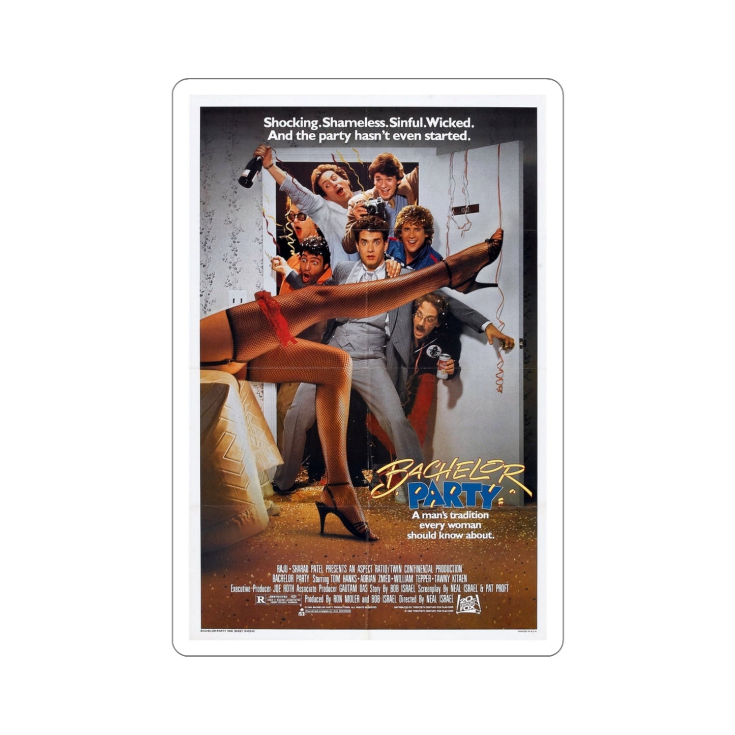 Bachelor Party 1984 Movie Poster STICKER Vinyl Die-Cut Decal-3 Inch-The Sticker Space