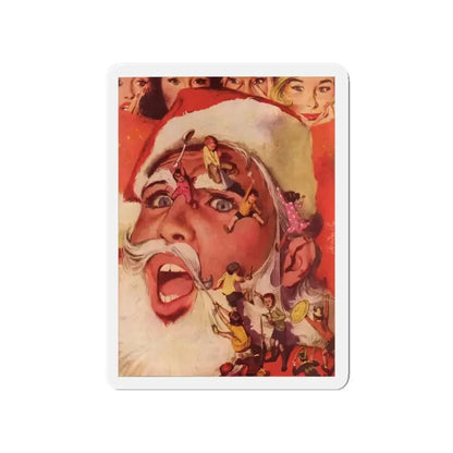 Bachelor Santa Claus (1), Cosmopolitan Illustration, December 1958 (Magazine Illustration) Refrigerator Magnet 4 Inch Die-Cut - The Sticker Space