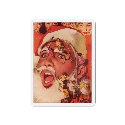 Bachelor Santa Claus (1), Cosmopolitan Illustration, December 1958 (Magazine Illustration) Refrigerator Magnet 6 Inch Die-Cut - The Sticker Space