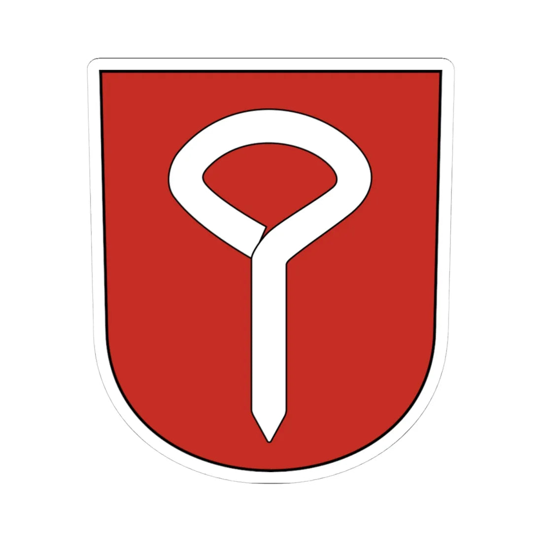 Bachenbuelach-blazon (Switzerland) (Coat of Arms) STICKER Vinyl Kiss-Cut Decal 4 Inch White - The Sticker Space