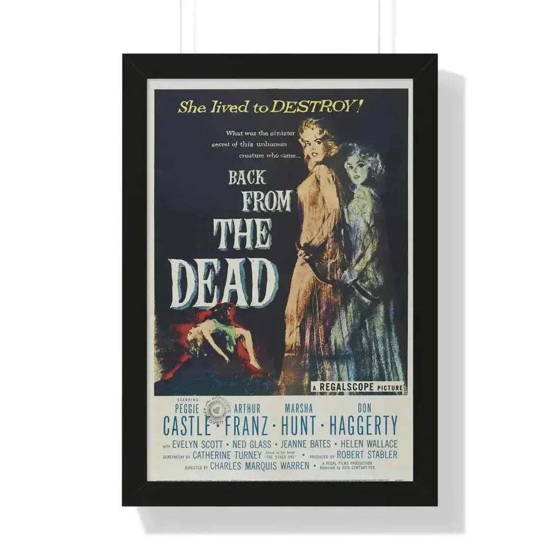 BACK FROM THE DEAD 1957 - Framed Movie Poster 16″ x 24″ Black - The Sticker Space