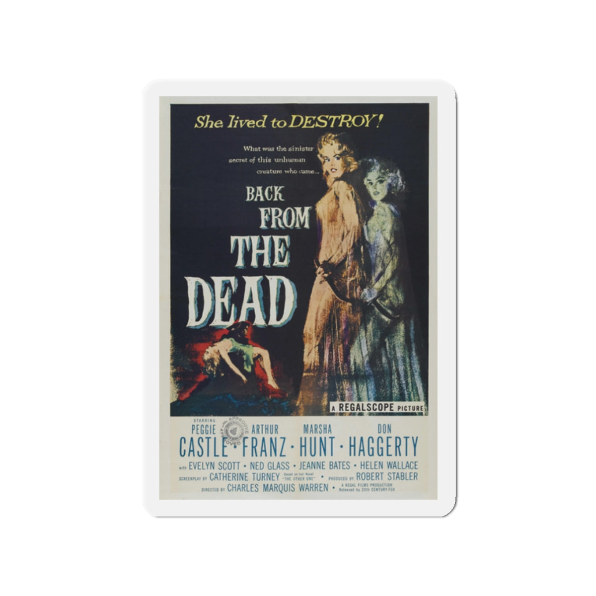 BACK FROM THE DEAD 1957 Movie Poster - Die-Cut Magnet-2" x 2"-The Sticker Space