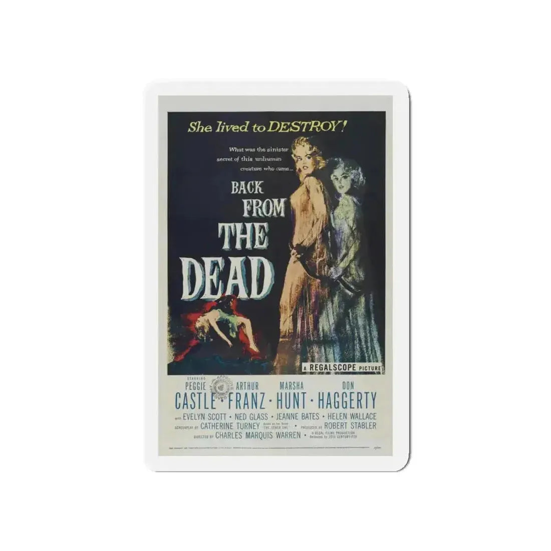 BACK FROM THE DEAD 1957 Movie Poster - Refrigerator Magnet - The Sticker Space