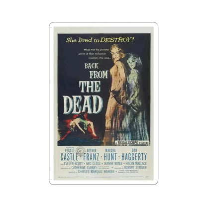 BACK FROM THE DEAD 1957 Movie Poster - STICKER Vinyl Kiss-Cut Decal 6 Inch White - The Sticker Space