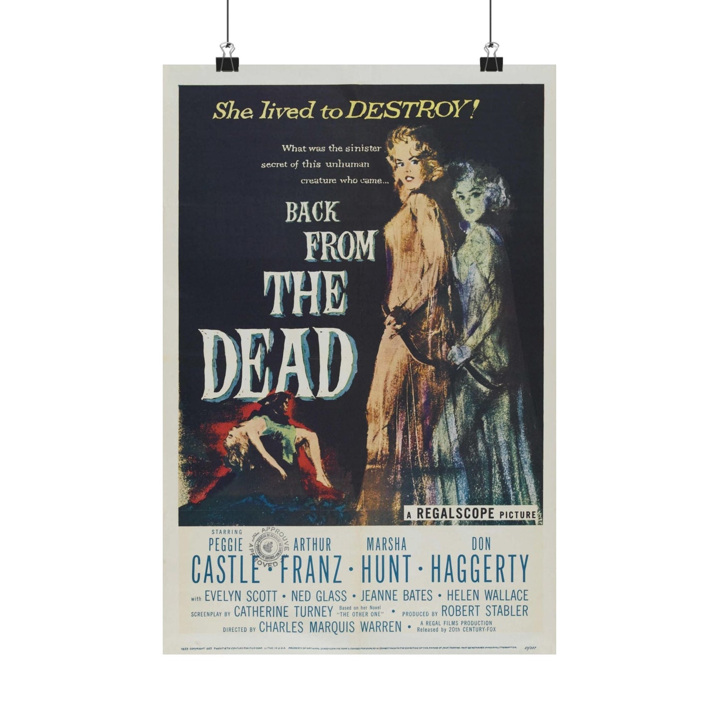 BACK FROM THE DEAD 1957 - Paper Movie Poster-12″ x 18″-The Sticker Space