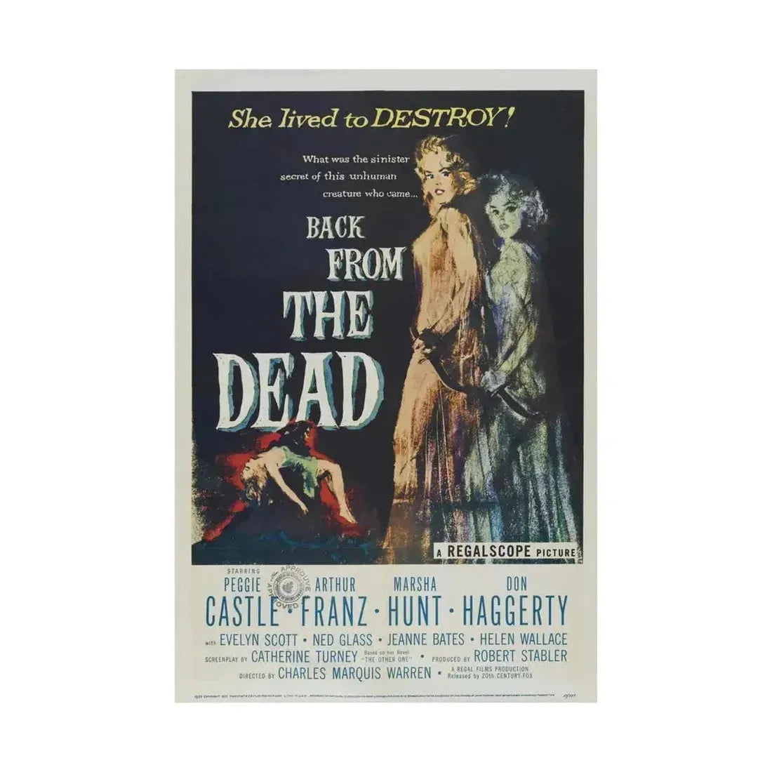 BACK FROM THE DEAD 1957 - Paper Movie Poster - The Sticker Space