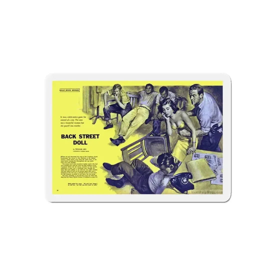 Back Street Doll, Male magazine, December 1956 (Magazine Illustration) Refrigerator Magnet - The Sticker Space