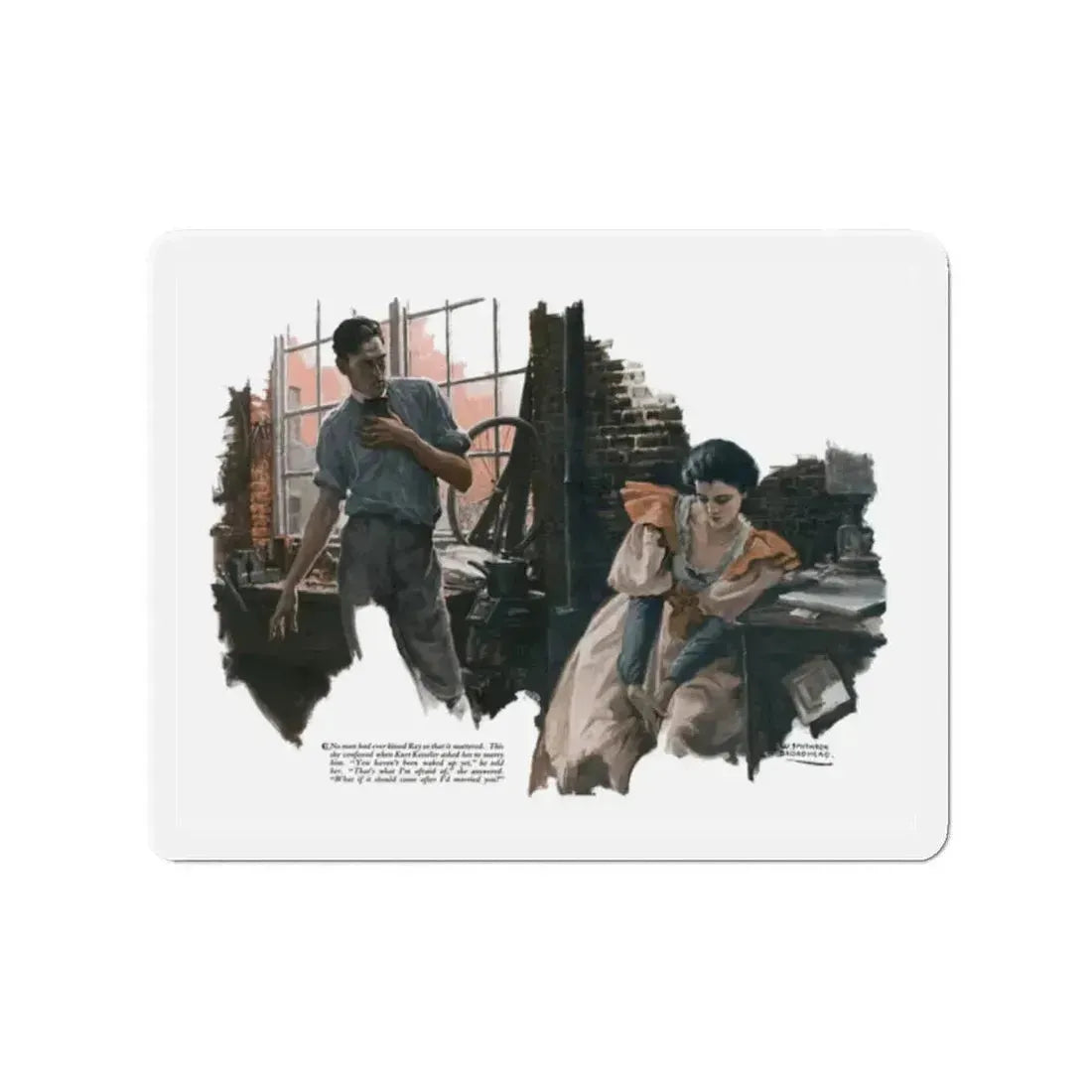 Back Streets, part 1 (3), Cosmopolitan, September 1930 (Magazine Illustration) Refrigerator Magnet 2 Inch Die-Cut - The Sticker Space