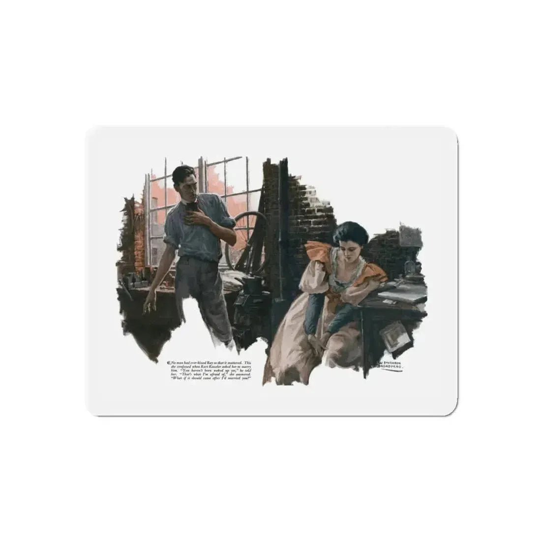 Back Streets, part 1 (3), Cosmopolitan, September 1930 (Magazine Illustration) Refrigerator Magnet 4 Inch Die-Cut - The Sticker Space